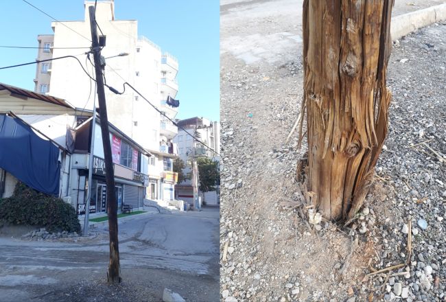 Kırık direk tehlike saçıyor