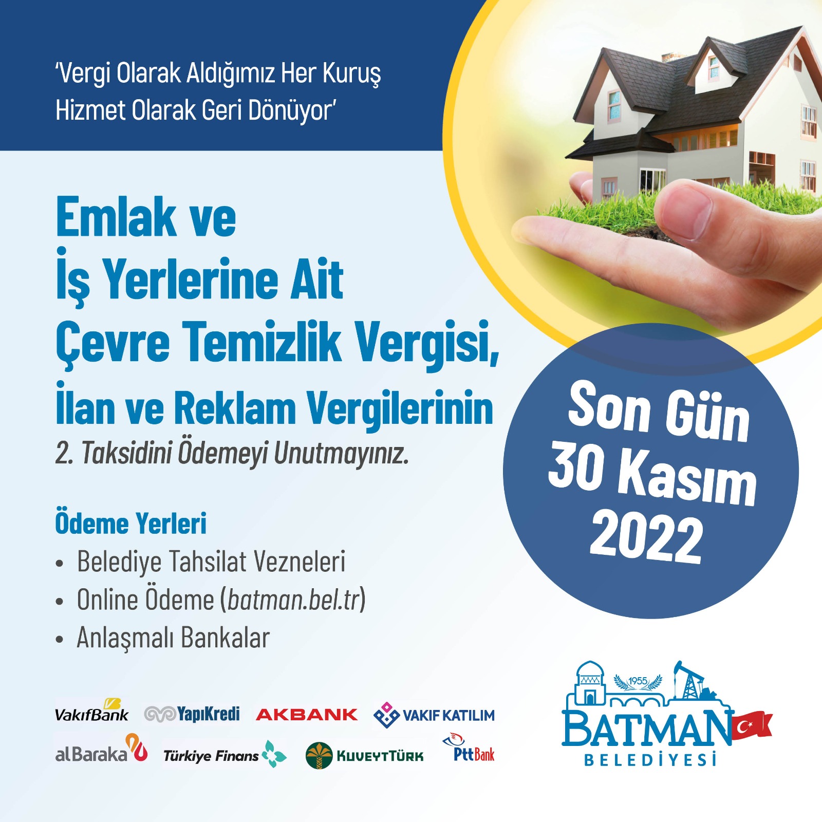 Emlak vergisi ödemeleri başladı