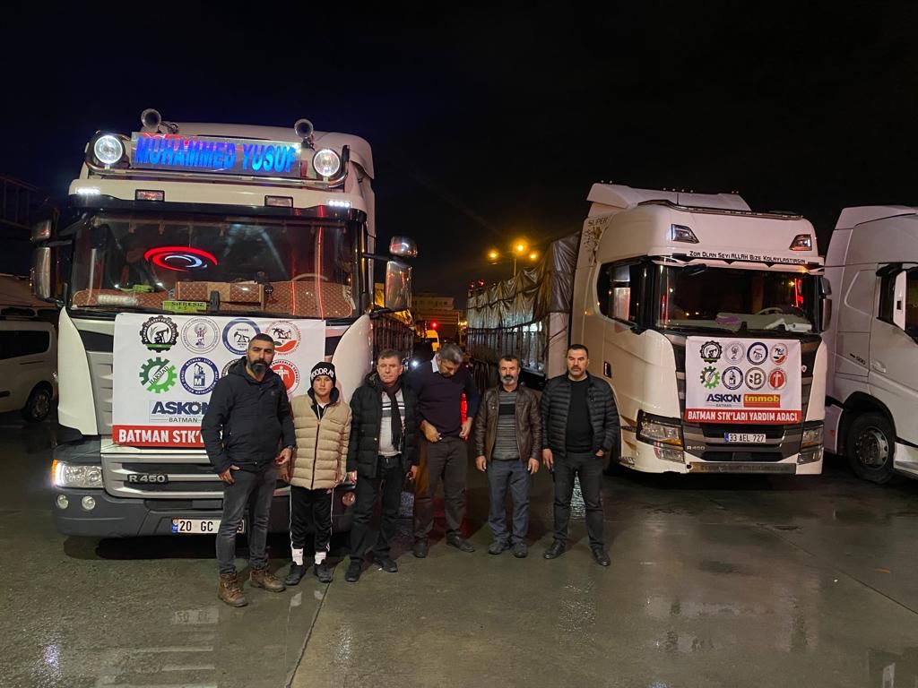 6 Yardım tırı deprem bölgesine ulaştı