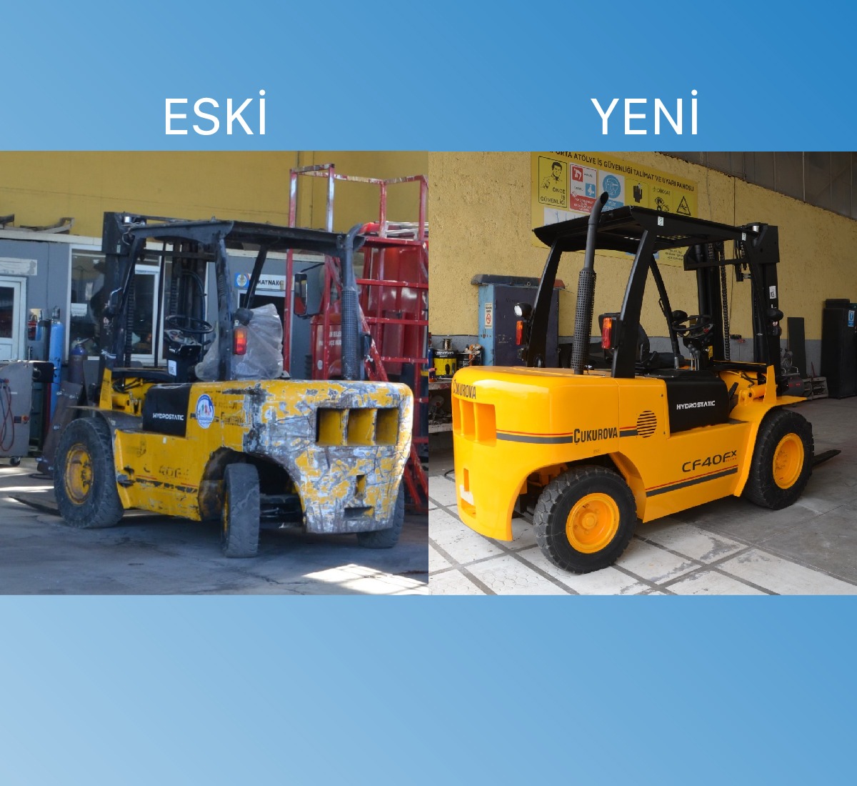 Atıl durumdaki forkliftler yenilendi
