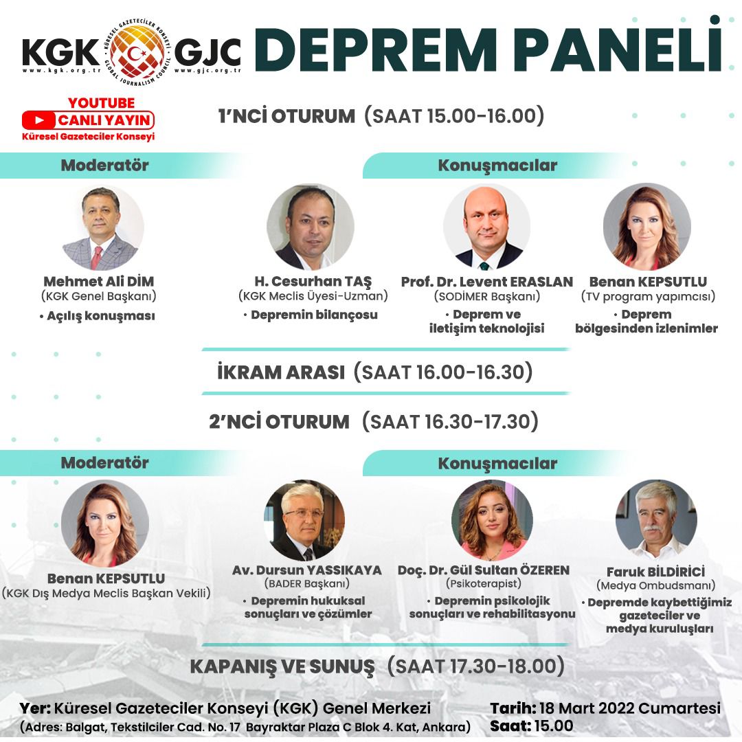 KGK ‘Deprem Paneli’ düzenliyor