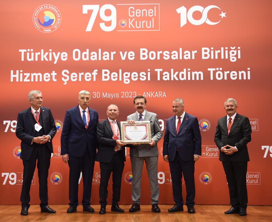 TOBB’dan Demir’e şeref belgesi