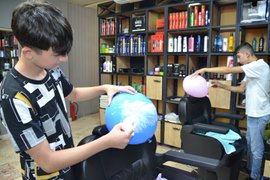 Balon üzerinde tıraş pratiği