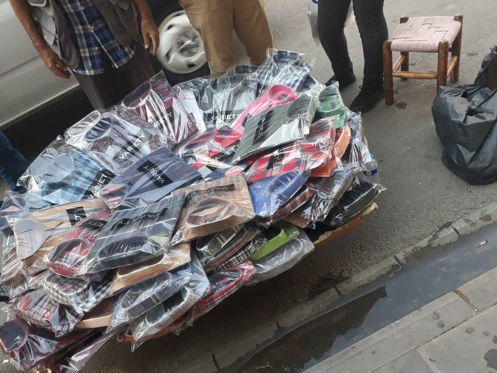 Kışlık gömlekler işportada