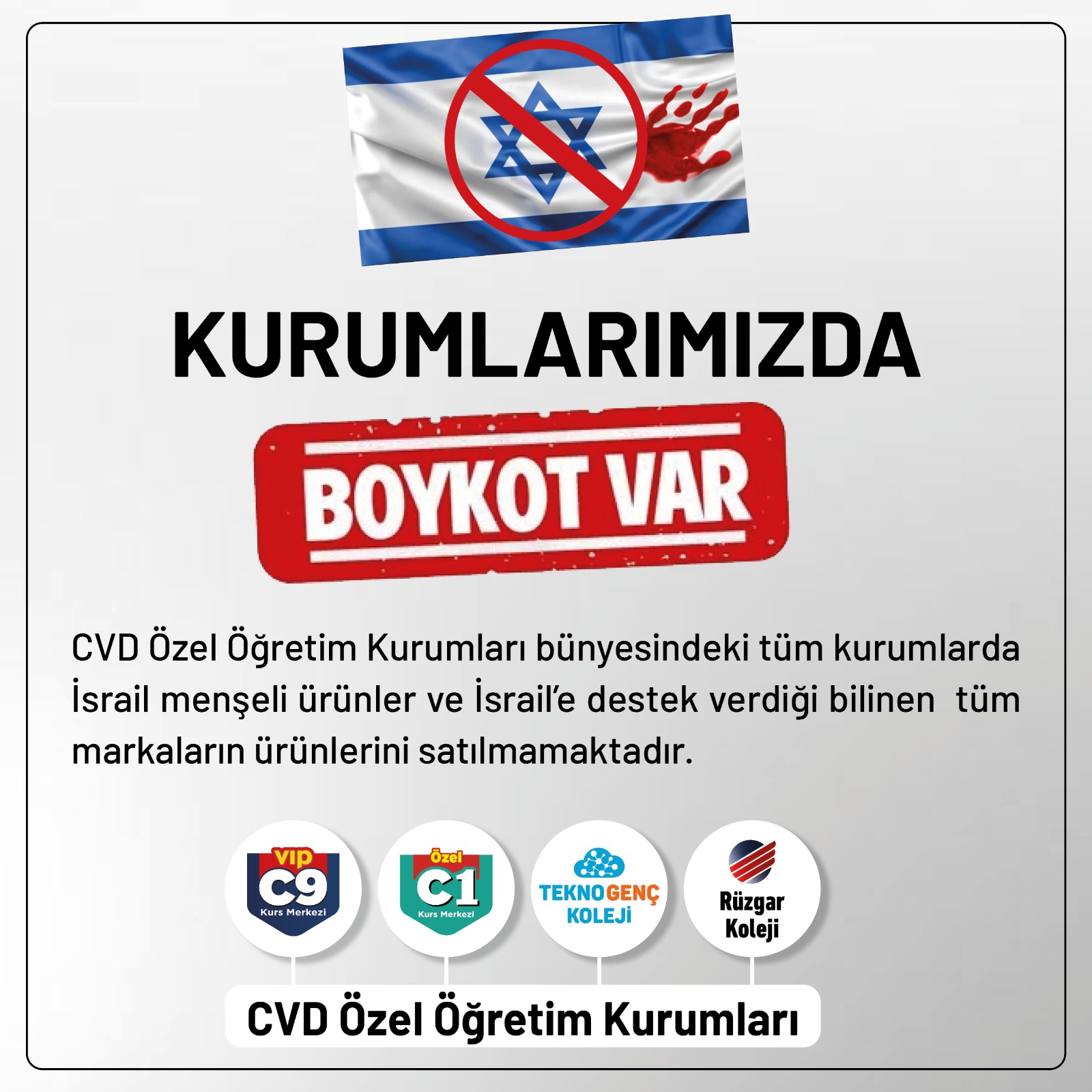 CVD’den İsrail ürünler için boykot kararı