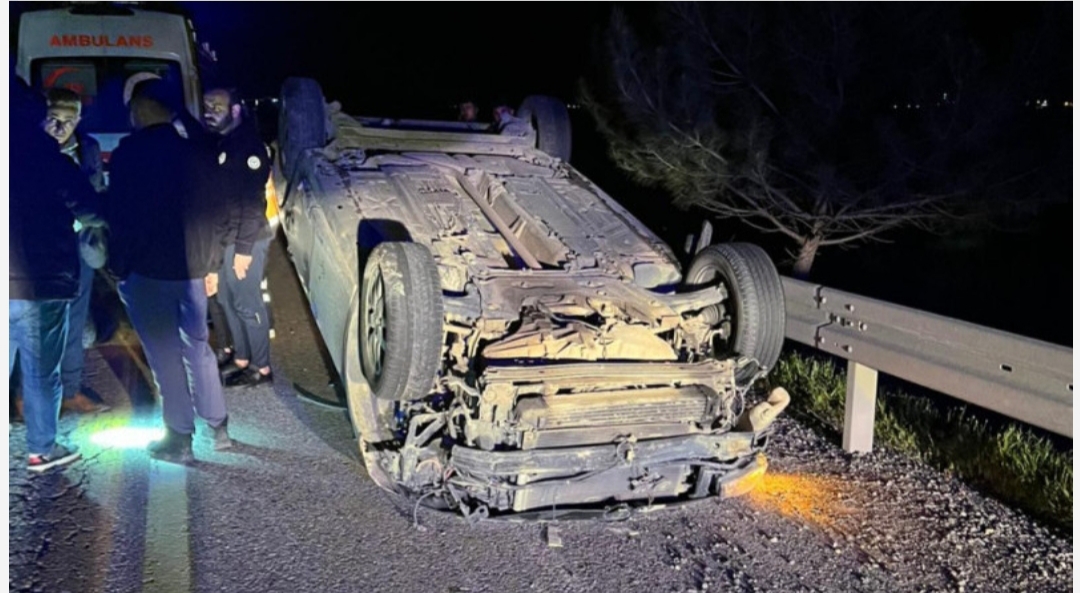 Kozluk yolunda takla attı