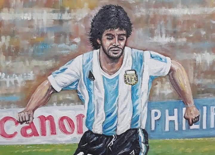 Ressam Demir’in Maradona hayranlığı