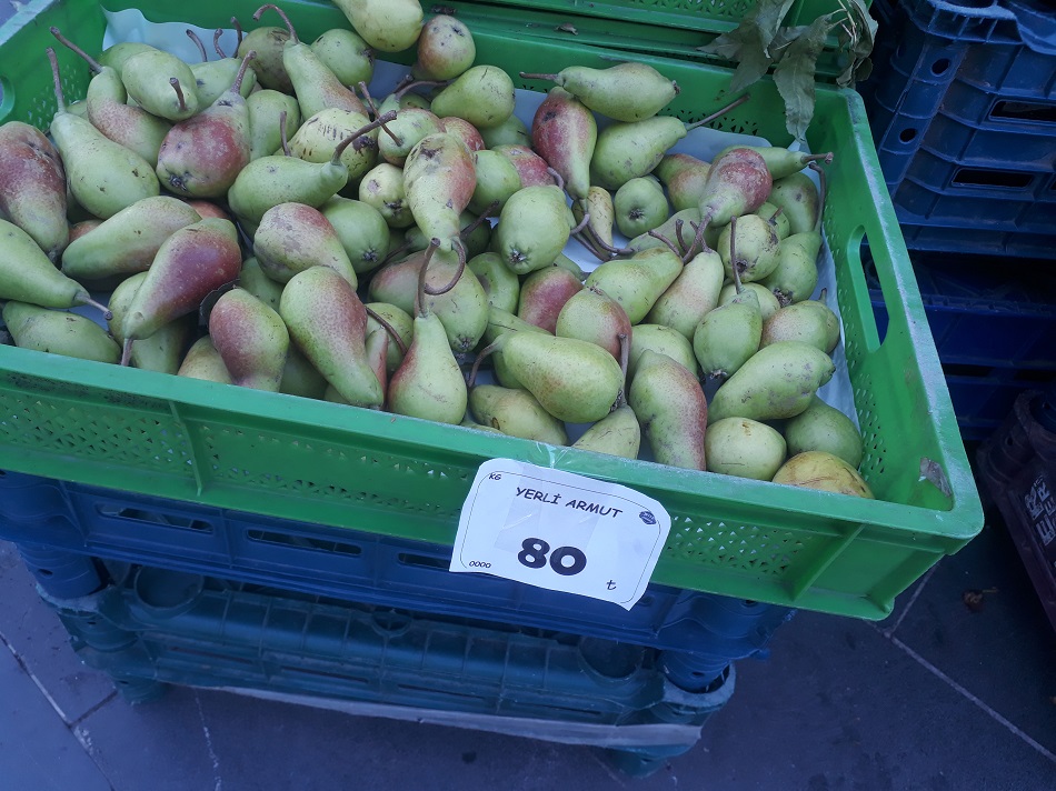 Saklıköy’de yerli armut 80 lira