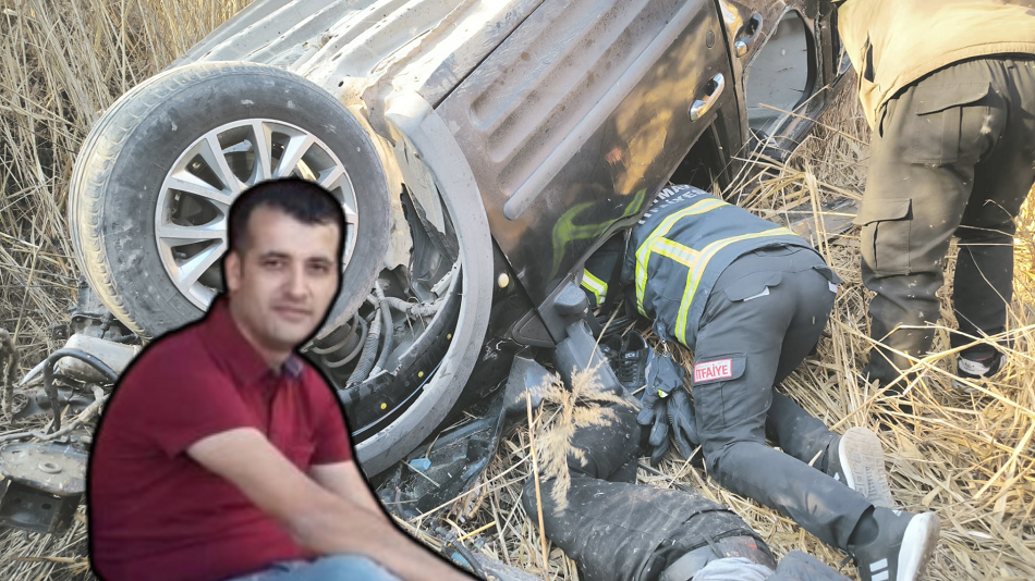 Kontrolden çıkan araç tarlaya uçtu