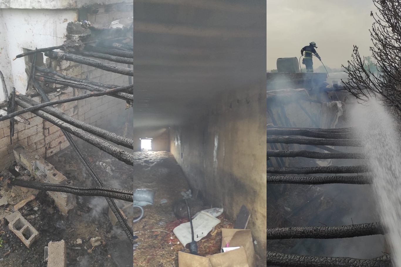 Balpınar’da ahır yangını