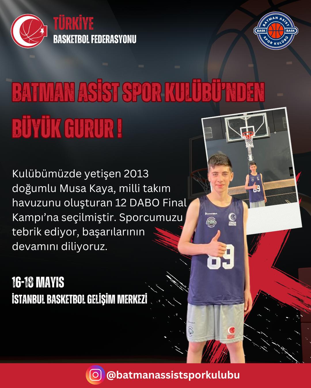Genç basketbolcuya Kaya’ya Milli gurur