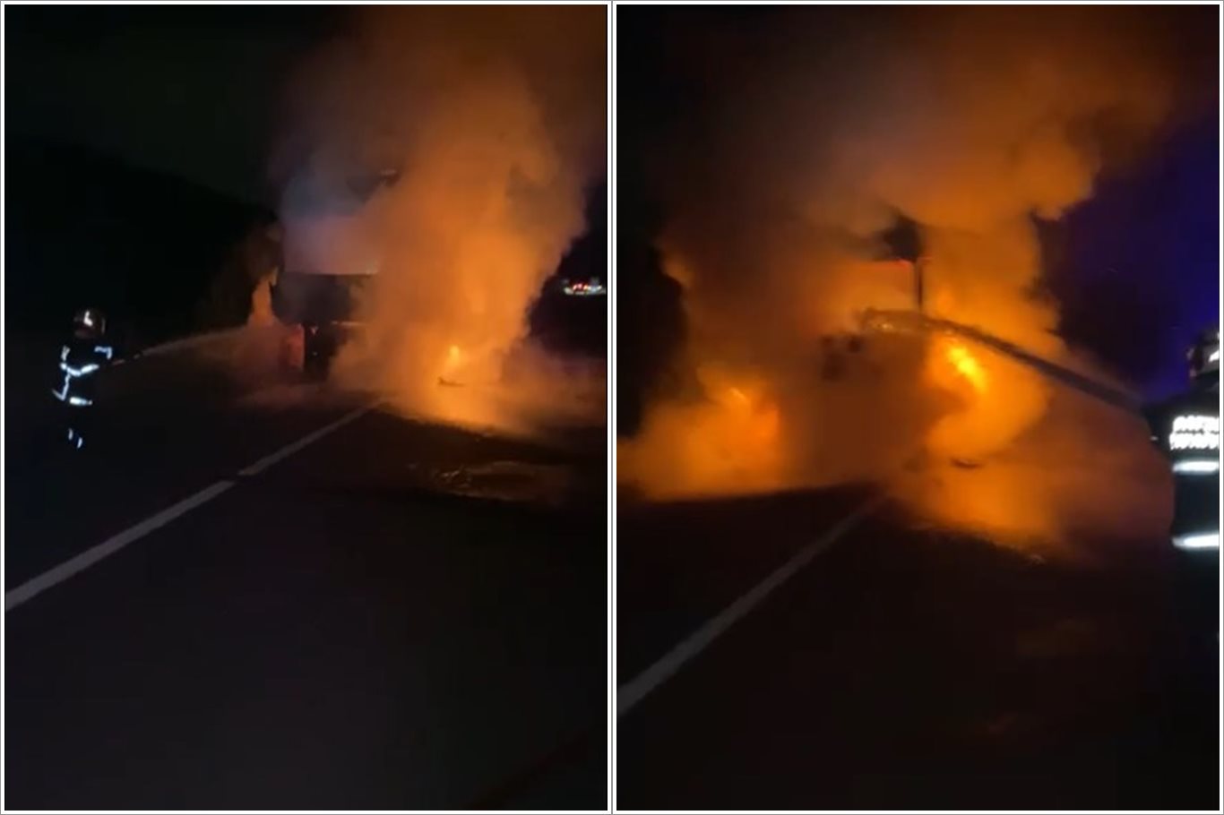 Seyir halindeyken alev aldı