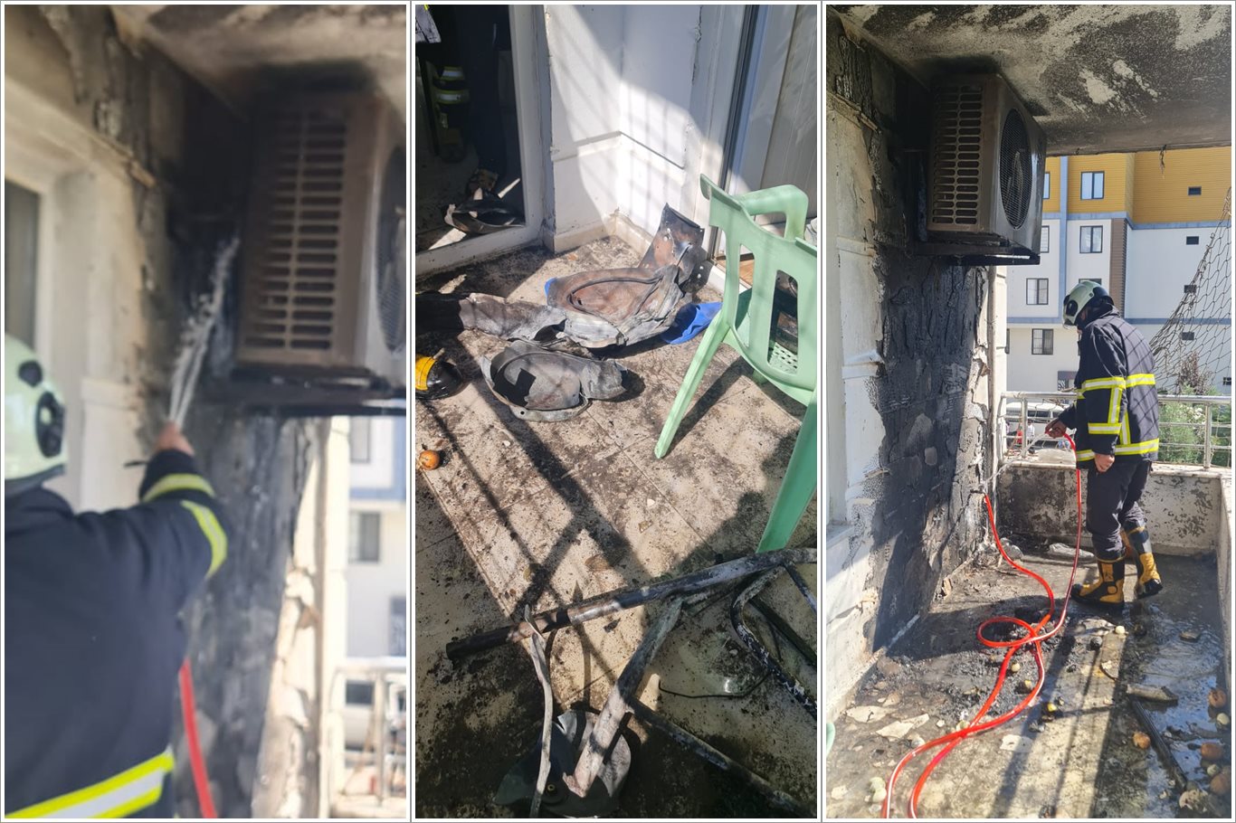 Balkonda piknik tüpü patladı