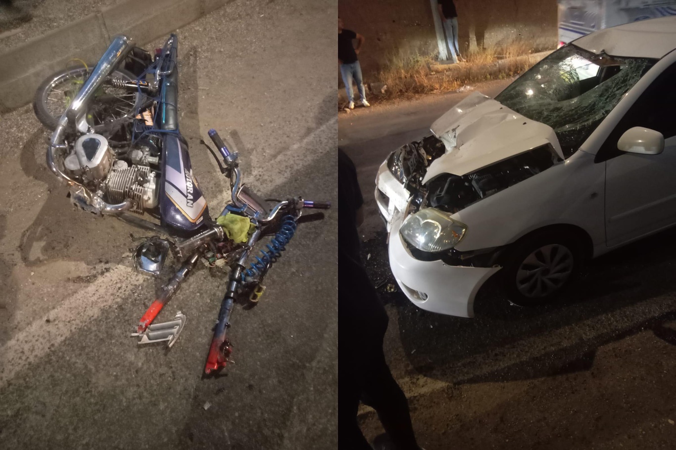 Otomobil motosikletle çarpıştı