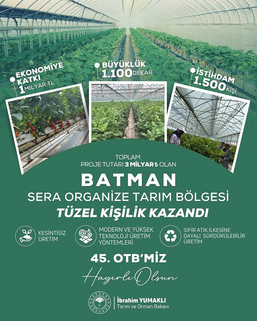 Bakanlık Sera OSB’yi onayladı
