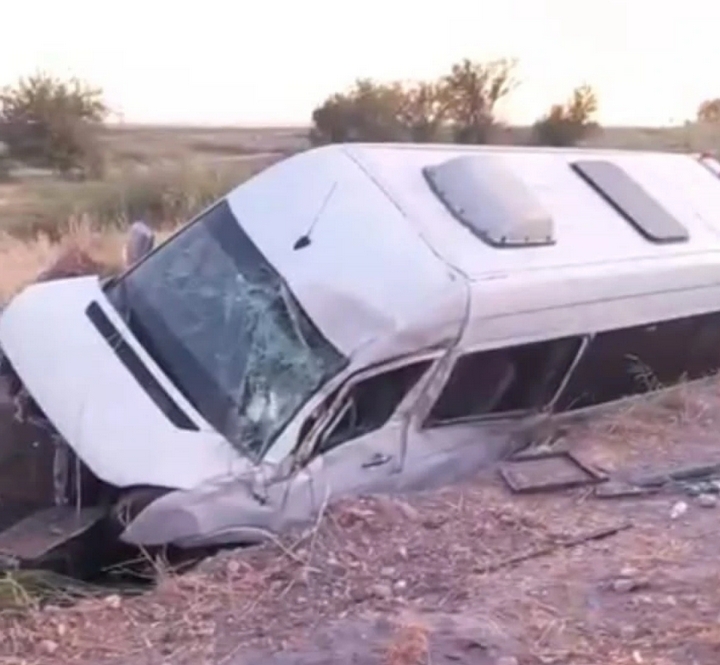 Minibüs yol kenarına savruldu