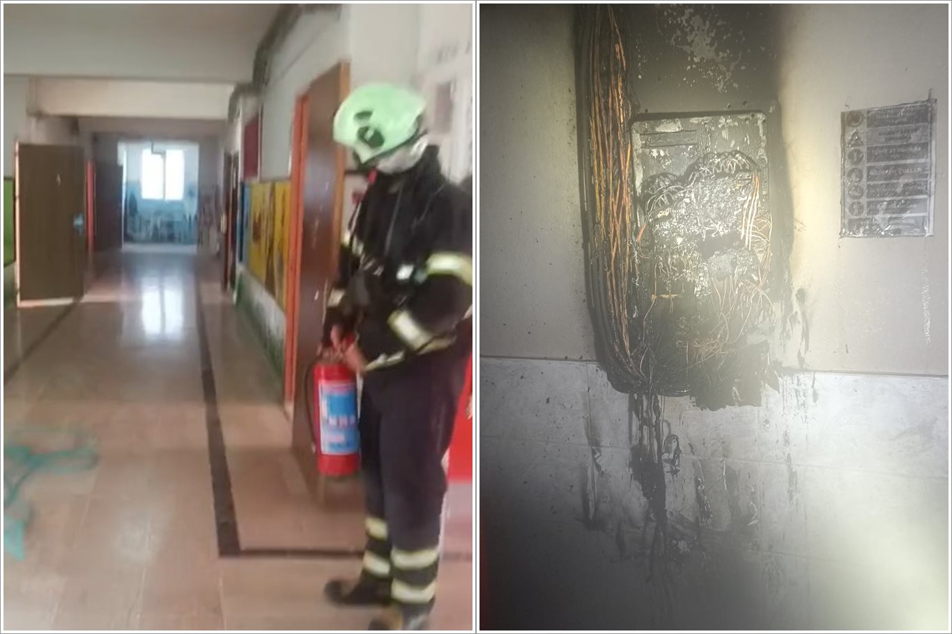 Okuldaki yangın paniğe neden oldu