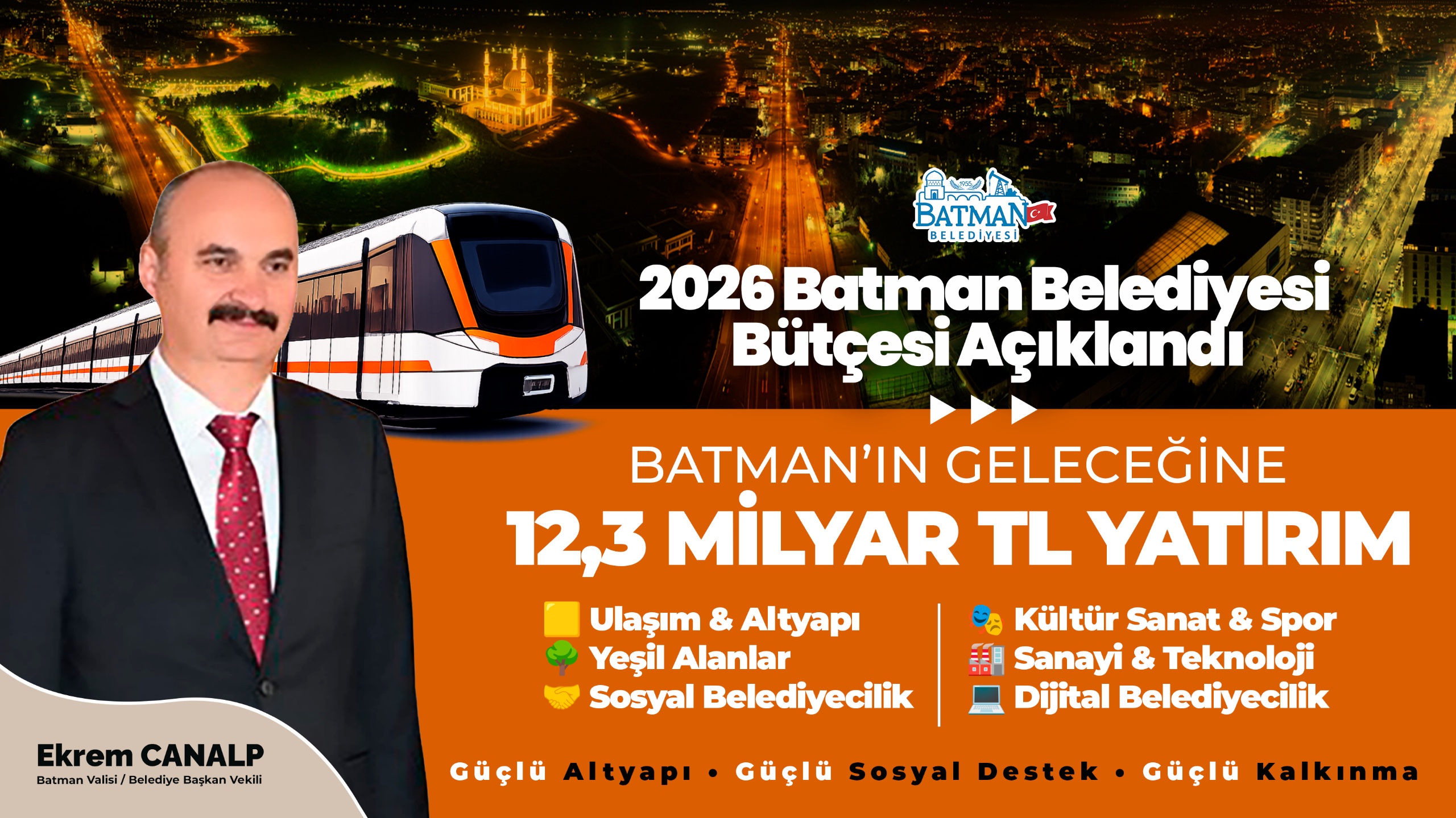 Belediyenin 2026 yılı bütçesi 12,3 milyar