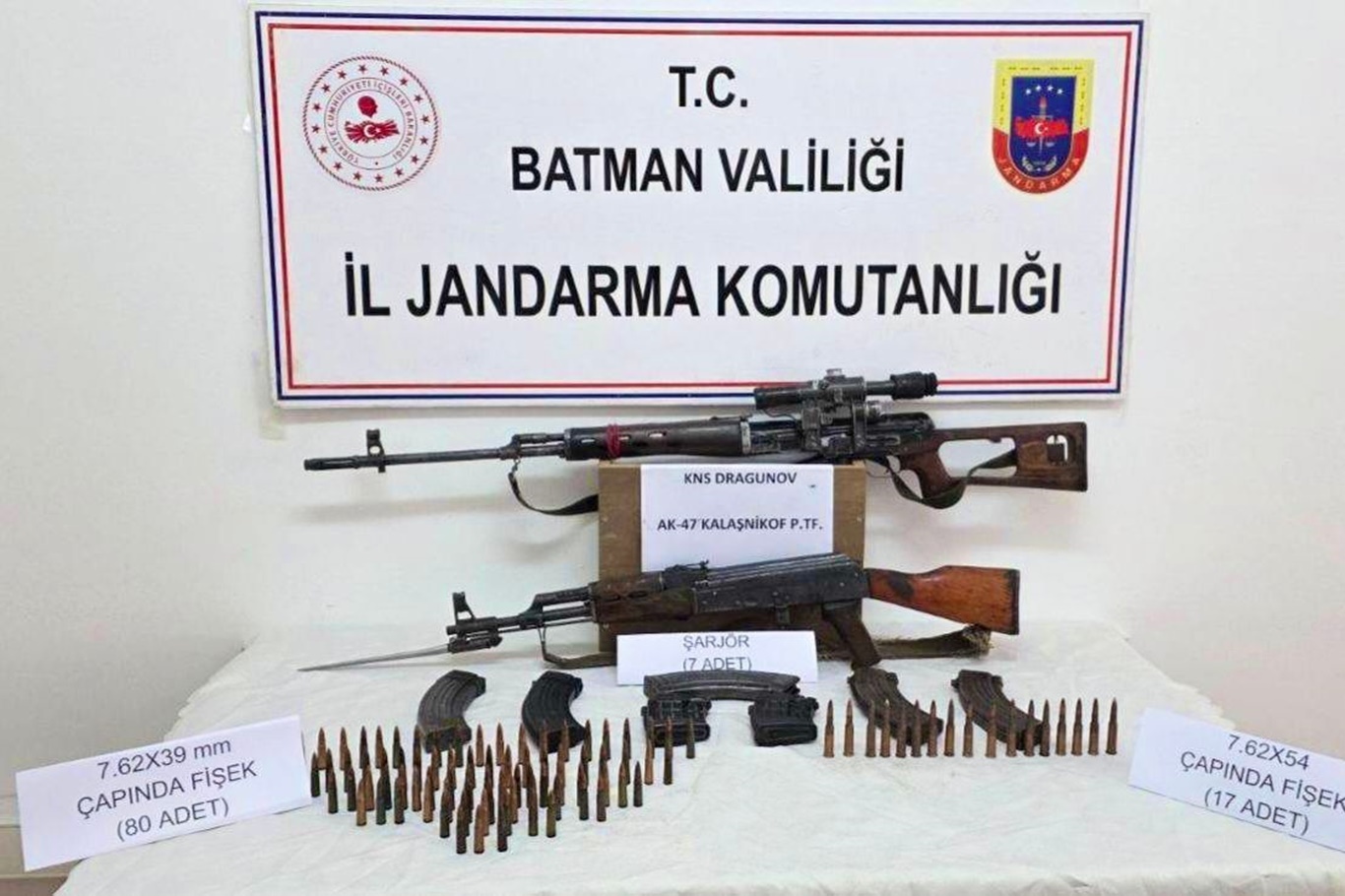 Uzun namlulu silahlar ele geçirildi