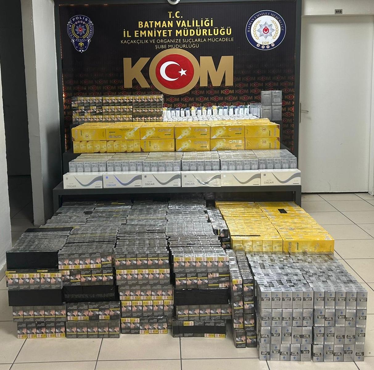 Binlerce kaçak sigara ele geçirildi