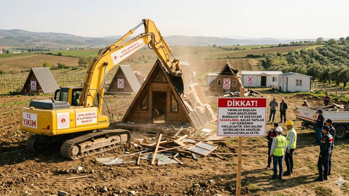 KAÇAK BUNGALOV YAPAN YANDI