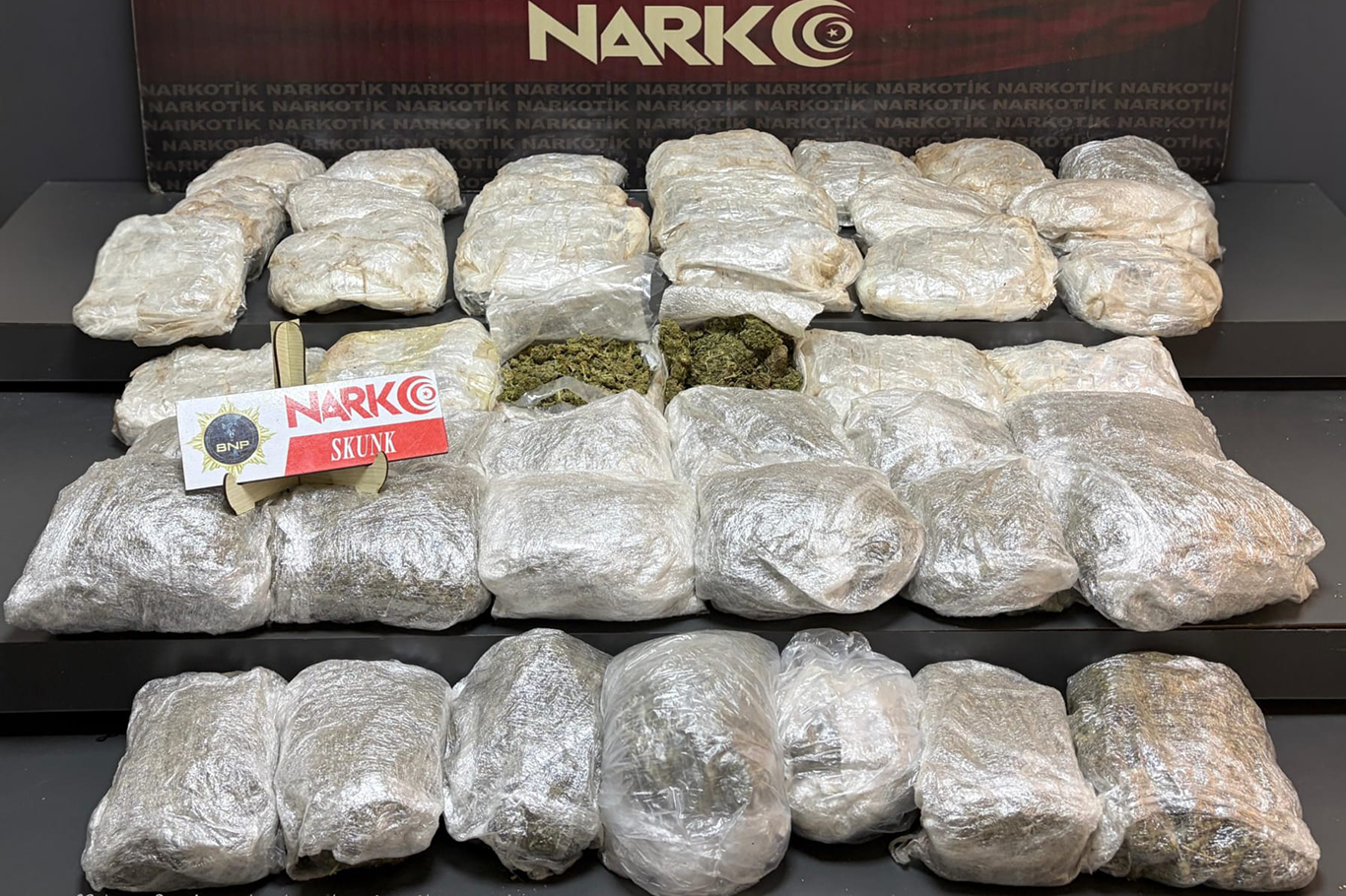 20 Kilo skunk ele geçirildi