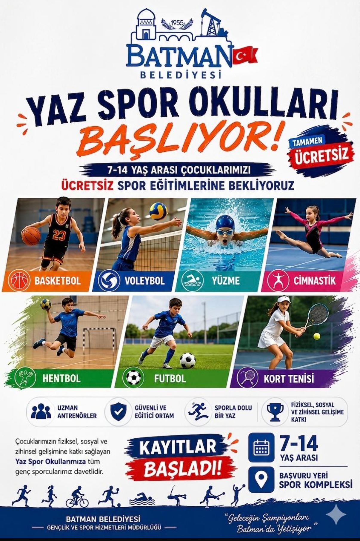 Yaz spor okulları için kayıtlar başladı