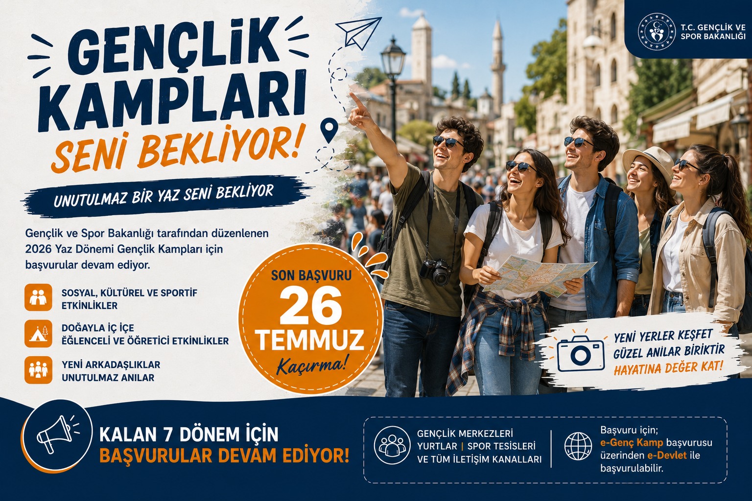 Gençlere ücretsiz kamp fırsatı