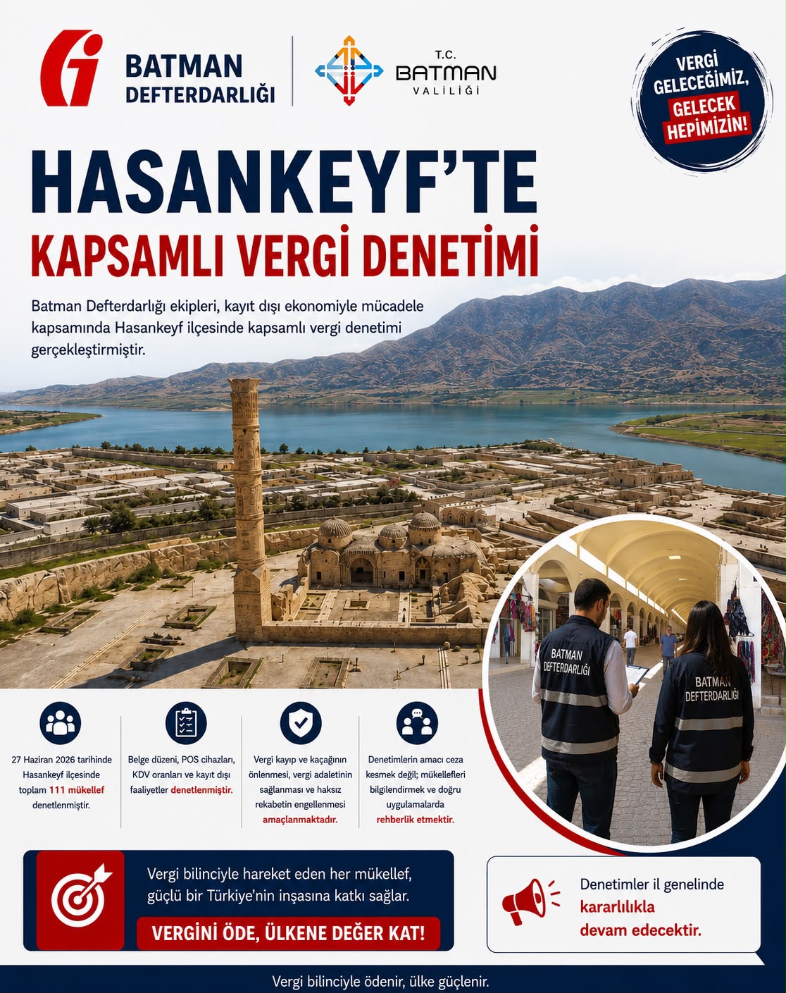 Hasankeyf’te vergi mesaisi