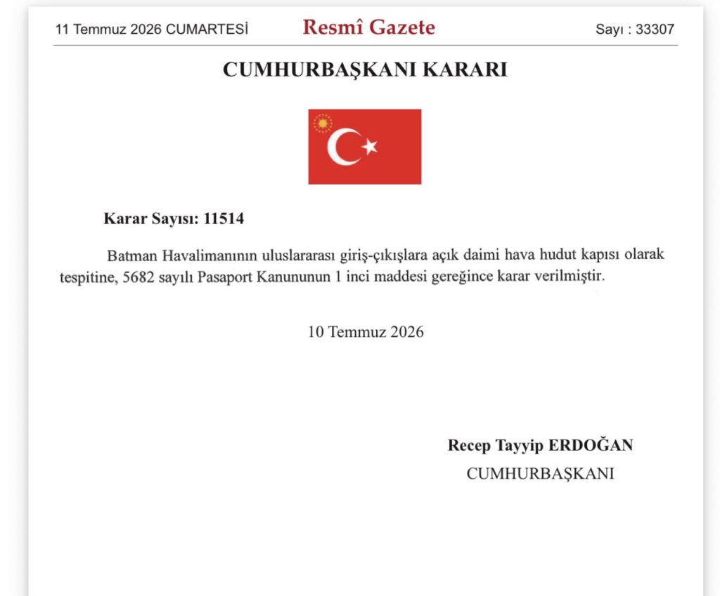 Batman Havalimanı’na uluslararası statü