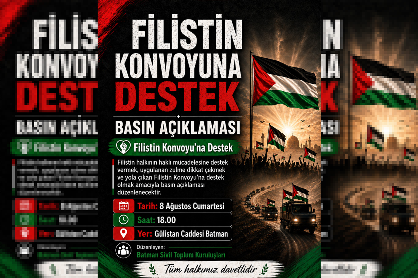 Filistin konvoyuna destek buluşması