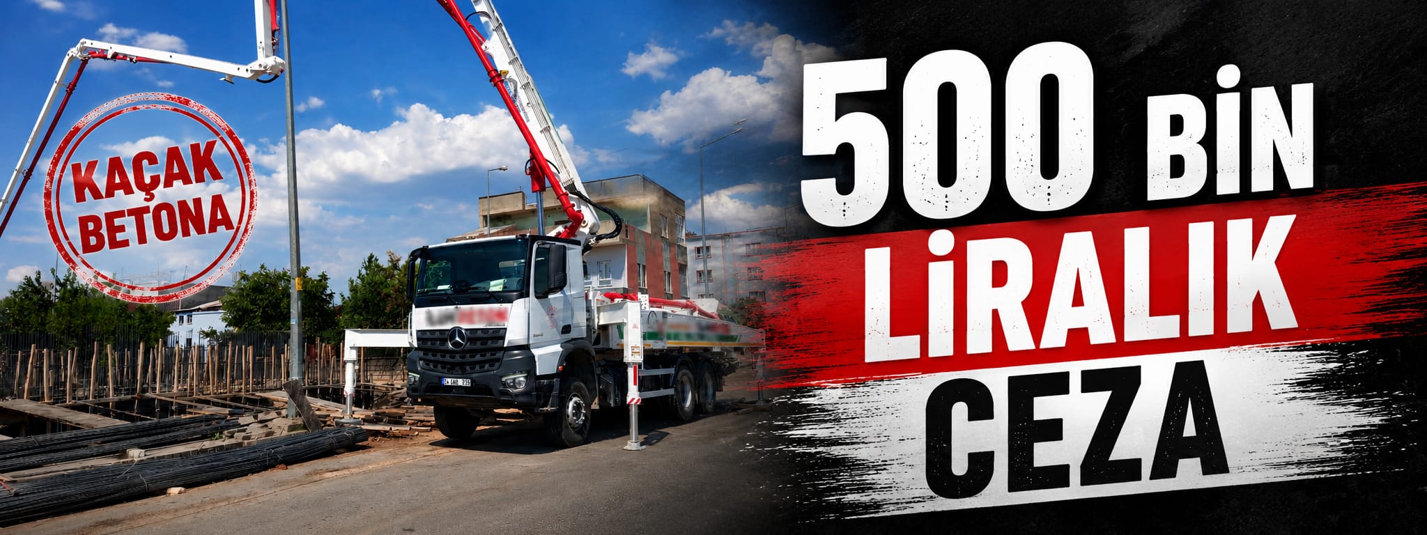 KAÇAK BETONA 500 BİN LİRALIK CEZA