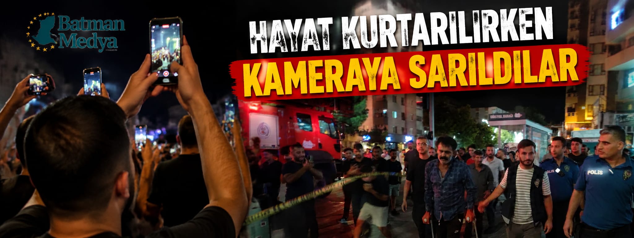 Hayat kurtarılırken kameraya sarıldılar