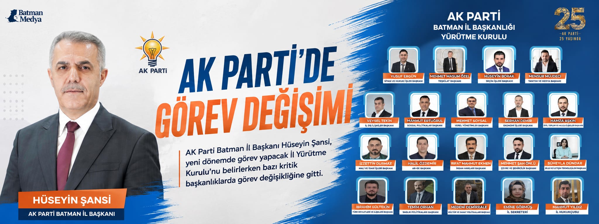 AK PARTİ’DE GÖREV DEĞİŞİMİ