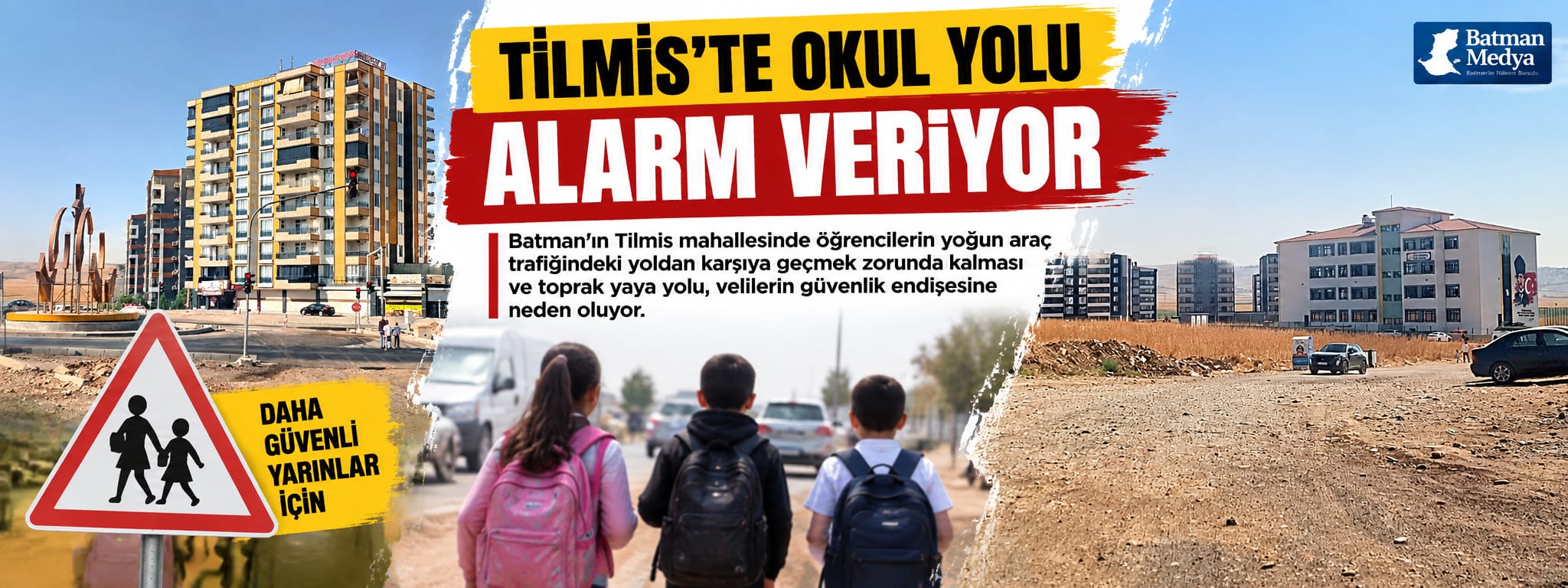 TİLMİS’TE OKUL YOLU ALARM VERİYOR