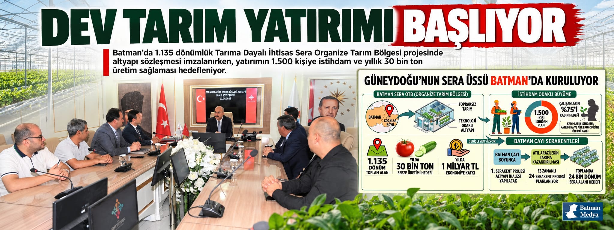 DEV TARIM YATIRIMI BAŞLIYOR