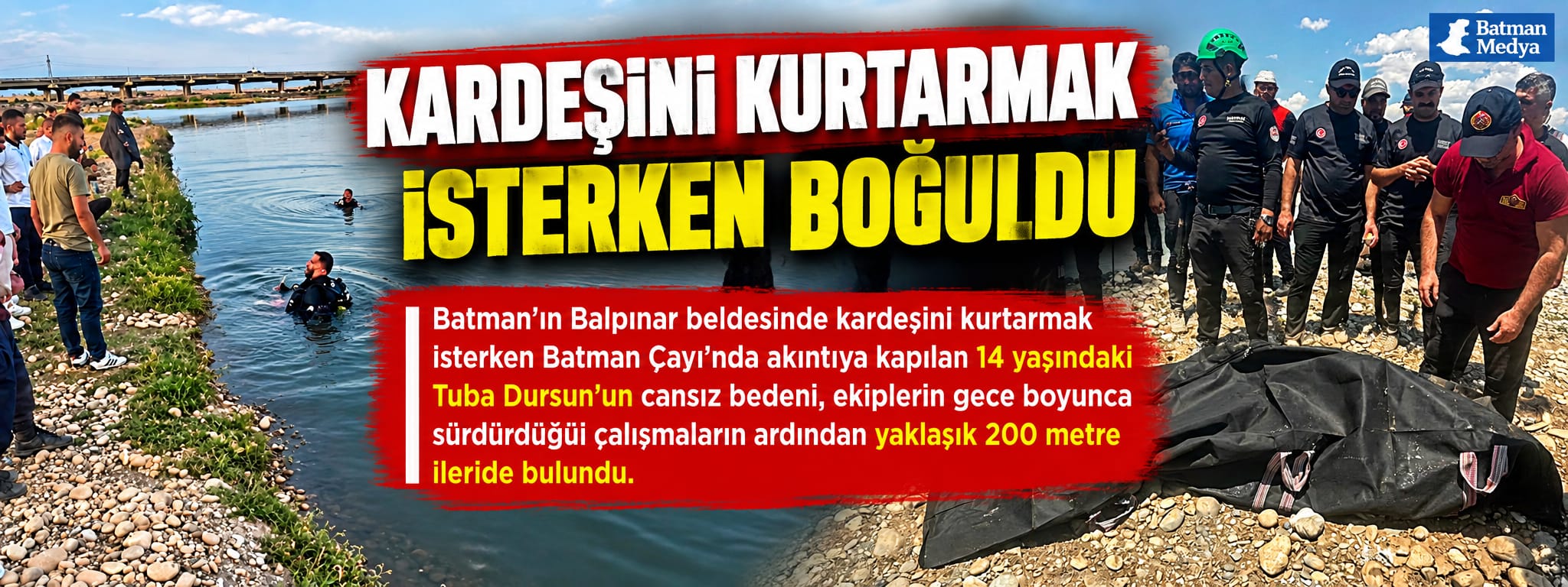 Kardeşini kurtarmak isterken boğuldu